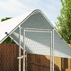 PawHut Metal Walk-in Chicken Coop Enclosure with Cover - 6.6' x 6.6' x 6.6'-Colour: Silver 