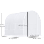 Outsunny 8 x 6.6 x 6.6ft Walk-in Tunnel Greenhouse with Door & Ventilation Window - White- Roll-up zippered door provide easy access and forms a tight protective seal 
 