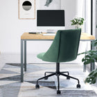 FurnitureR Cian Velvet Upholstered Task Chair - Green-Weight Capacity: 250 lb.