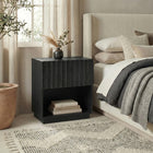 Hudson&Canal Jason Rectangular Fluted Nightstand - 24" W - Black Grain-Clean with a soft, dry cloth and no harsh chemicals or abrasive cleaning materials