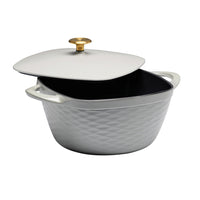 Tramontina Prisma 7 Qt Enameled Cast Iron Covered Square Dutch Oven - Matte Gray-The Prisma 7 Qt Enameled Cast Iron Covered Square Dutch Oven is ideal for slow cooking, steaming, and baking