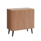Manhattan Comfort Jodie 31.1" Mid-Century Modern Accent Cabinet - Maple-Splayed Metal Legs for Fashion and Durability