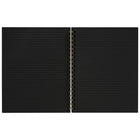 Merangue Letter Black Cover Coil Notebook -Black inner pages with Grey line printing