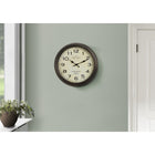 Monarch Specialties Clocks 16" Round Wall Clock - Antique Brown-This easy to read analog clock with a numerical display has modern quartz movement for accurate timekeeping
