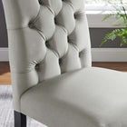 Modway Duchess Performance Velvet Dining Chairs - Light Grey - 2 Pack-Classic Button Tufting