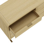 Manhattan Comfort Grace 60" Modern Double Dresser - Natural Oak/Gold-Crafted with smooth solid wood rounded corners and a minimalist silhouette for a modern yet classic appeal.