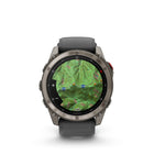 Garmin fēnix 8 Pro Multisport GPS Smartwatch - 51 mm - Titanium with Graphite/Black Silicone Band-SATELLITE MESSAGING - When you’re venturing into off-grid locations, including up to 50 miles offshore, the watch’s inReach technology allows you to send messages and get location checkins — once you establish a satellite link — with no phone connection required.