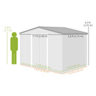 Outsunny Metal Outdoor Storage Shed with Sliding Doors - 8' x 6' - Green-Four ventilation slots to keep the interior cool and airy
