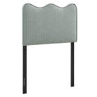 Modway Athena Striped Fabric Upholstered Twin Size Headboard - Spa Blue Stripe-Striped Linen-Like Fabric Upholstery