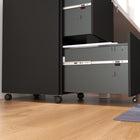 Vinsetto Steel Letter/A4/Legal Filing Cabinet with Hanging Bar - Black-Just need to assemble wheels