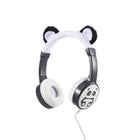 Planet Buddies Kids Furry Wired Headphones - Black/White (Panda)-Kid Proof: Made from heavy duty materials, these earphones are designed to withstand handling, drops and knocks. They come with a carry bag for travel friendly use, making these great gifts for girls or boys