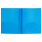 JAM Paper Plastic 2 Pocket POP Durable Folders with Metal Fastener Clasps - Blue - 6 Pack-Size: 9.5 x 11.5 inches | Easily fits 8.5" x 11" documents