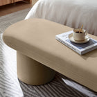 Modway Orla Performance Velvet Bench - Taupe-Non-Marking Floor Glides