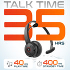 Delton 50X Noise Canceling Mono Bluetooth Computer On-Ear Headset - Black-Compatible with a wide range of devices, including Windows, Mac, laptops, phones, tablets, and desktop phones, for unparalleled versatility.