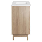 Modway Miles 36" Bathroom Vanity - White/Oak-Non-Marking Foot Caps