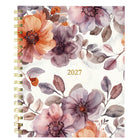 Blueline Monthly Planner - 9-1/4" H x 7"-1/4" W - Floral Design - Bilingual-Gold twin-wire binding, two-piece hard cover