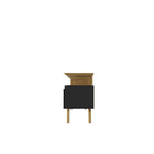 Manhattan Comfort Yonkers 62.99" Mid-Century Modern TV Stand - Black and Cinnamon-Fashionable Framed Base Splayed Legs made from Solid Wood for Extra Durability