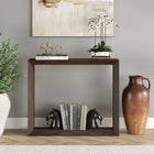 Hudson&Canal Osmond 36"W Console Table - Alder Brown-Clean with a soft, dry cloth and no harsh chemicals or abrasive cleaning materials