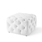 Modway Amour Tufted Button Square Faux Leather Ottoman - White-5