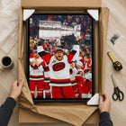 Frameworth Nikolaj Ehlers 20" H x 29" W Framed Canvas Carolina Hurricanes 2026 Stanley Cup Champions Framed - Officially Licensed NHL/NHLPA-6