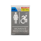 Headline Sign Men's And Women's Restroom ADA Signs Combo Pack with Dynamic In-Motion Accessible - 6" x 9" - Grey/White-6" x 9" x 1/8" Injection Molded Plastic