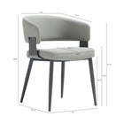 Manhattan Comfort Luce 22" Modern Textured Leatherette Upholstered Dining Chair - Stone Grey-Grey Metal Frame Adds Strength and a Sleek, Modern Finish