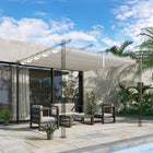 Outsunny 8.2' L x 8.4' W Retractable Pergola Canopy Replacement for 10' L x 10' W Frame (Cover Top) - Cream White-This pergola cover has pockets only for six bars