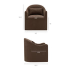Modway Bardot Slipcovered Linen Blend Accent Chair - Cocoa-Curved Back Silhouette