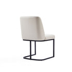 Manhattan Comfort Serena 23.62" Modern Faux Leather Upholstered Dining Chair - Cream-Delivered to you Fully Assembled! No Assembly Required