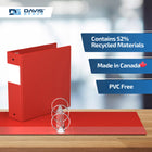 Davis Group Premium Economy Binder - Round Ring - 3" - Red - 6 Pack-Ideal for Conferences, Reference, Colleges & Universities