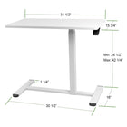 Ezywork Height Adjustable Side/End Mobile Desk - White-Weight capacity of 17 lb