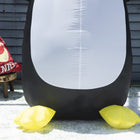 HOMCOM 8' Lit Inflatable Penguin with Merry Christmas Christmas Yard Decoration-Comes with all necessary hardware/accessories including a built-in air blower, 3 tethers and 6 ground stakes