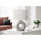 Monarch Specialties 24" H Contemporary Table Lamp - Grey Ceramic / Ivory / Cream Shade-A convenient on/off rotary switch operates up to a 100W bulb (not included) to instantly illuminate a living room, office, or bedroom space