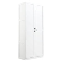 Manhattan Comfort Hopkins 29.61" Modern 4-Shelf Storage Closet - White-Modern Free Standing 1 Sectional Wardrobe Closet with 4 Large Shelves for Bedroom and Storage Use