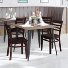 Flash Furniture HERCULES Series Ladder Back Mahogany Wood Restaurant Chair-Ladder Back Design