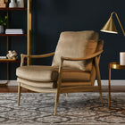 Modway Langford Performance Velvet Accent Armchair - Taupe Walnut-Performance Velvet Fabric
