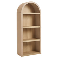 Modway Caleb 4 Arched Display Shelf Bookcase - Tan-Arched Frame