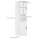 Kleankin Bathroom Linen Tower Cabinet with Open Shelf and Drawer - White-Anti-tipping design ensures safety  