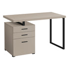 Monarch Specialties 7644 48" Computer Desk - Modern Taupe/Black Metal/L/R-A modern 48"L computer desk in a fashionable style, with a reversible configuration for left or right setup, perfect to create a functional workspace in your home office.