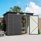 Outsunny 8 x 4FT Outdoor Storage Shed - Grey-Galvanized steel structure is solid and suitable for outdoor use
