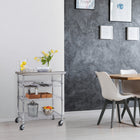 Seville Classics - Stainless Steel Kitchen Cart - 30" L x 20" W x 36" H - Silver-1 Year Limited Manufacturer Warranty