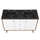 Modway Transmit 48" Double Sink Bathroom Vanity - Walnut/Black-8