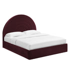Modway Solana Arched Performance Velvet Full Platform Bed - Mulberry-Assembly Required