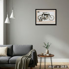 Harley Davidson First Model - Framed Print - 39" x 28"-Ready to hang - arrives fully assembled