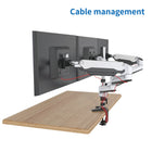 ShoppingAll Adjustable Triple Gas Spring Monitor Mount Desk Stand for 15"-32" Monitors - White-The adjustable arms can tilt from +85-degreesto -90-degrees,swivel +/-90-degrees,and 360-degreesrotation. Switching from landscape monitor setting to portrait position made easy.