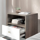 HOMCOM Nightstand with 3 Drawers and Open Storage - Grey - Set of 2-Non-slip foot pad for enhanced stability