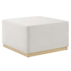 Modway Tilden Large 28" Square Performance Velvet Upholstered Ottoman - Alabaster/Natural-Performance Velvet Upholstery