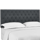 Modway Helena Tufted Upholstered Linen Fabric Full/Queen Headboard - Grey-Soft Linen Fabric Upholstery