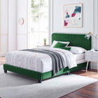 Modway Celine Channel Tufted Performance Velvet Full Bed - Emerald-Assembly Required