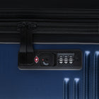 Bugatti 3-Piece Hardside Luggage Set - ABS - Navy-Dimensions (without wheels) - Carry-on: 19" H x 14.75" W x 9" + 2" D, Medium: 23.5" H x 17.75" W x 11" + 2" D,  Large: 27.5" H x 20" W x 13" + 2" D